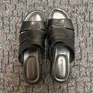 Cole Haan Black Strappy Chunky Platform Sandals